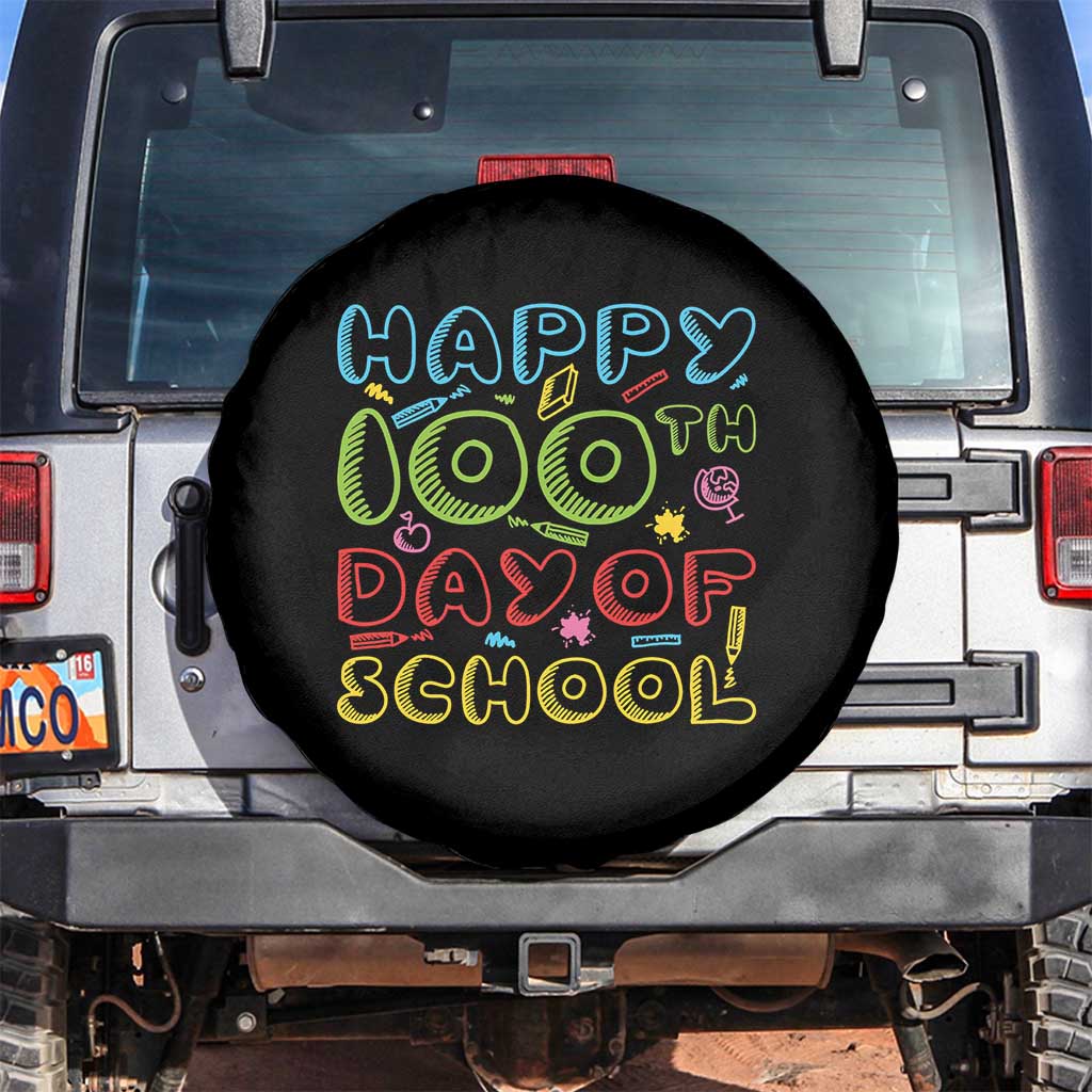 Happy 100 Days of School Spare Tire Cover 100th Day Funny Milestone Celebration