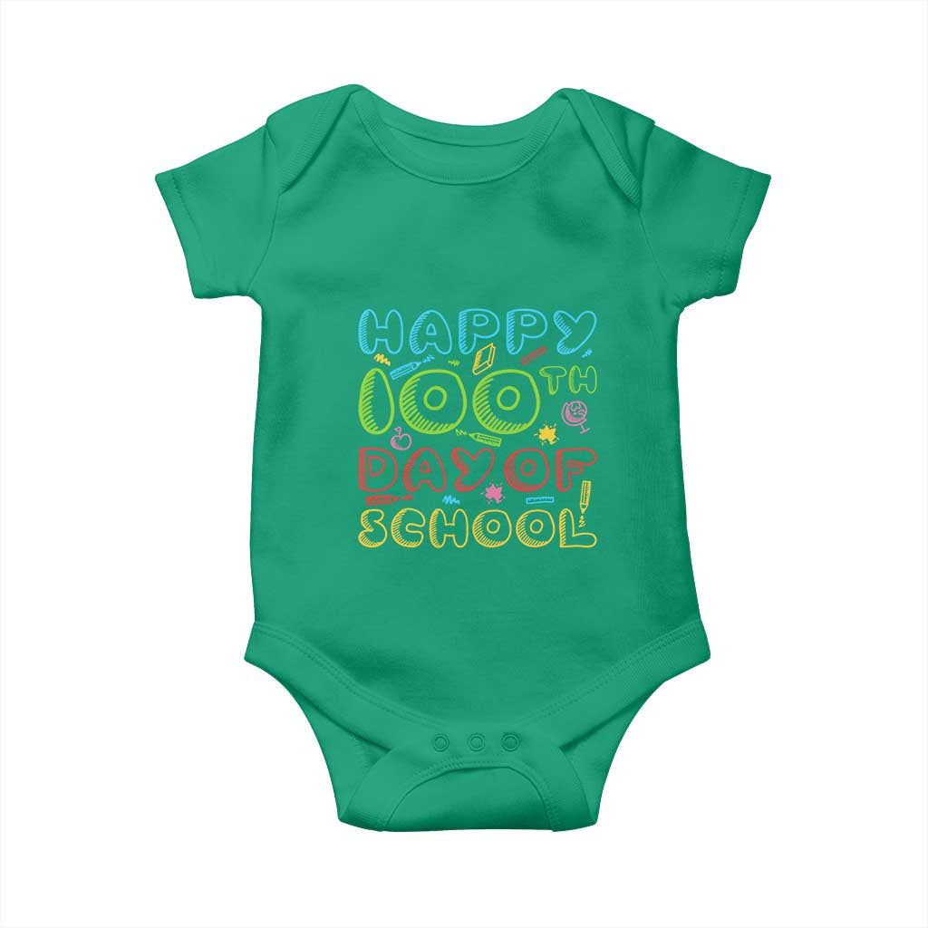 Happy 100 Days of School Baby Onesie 100th Day Funny Milestone Celebration
