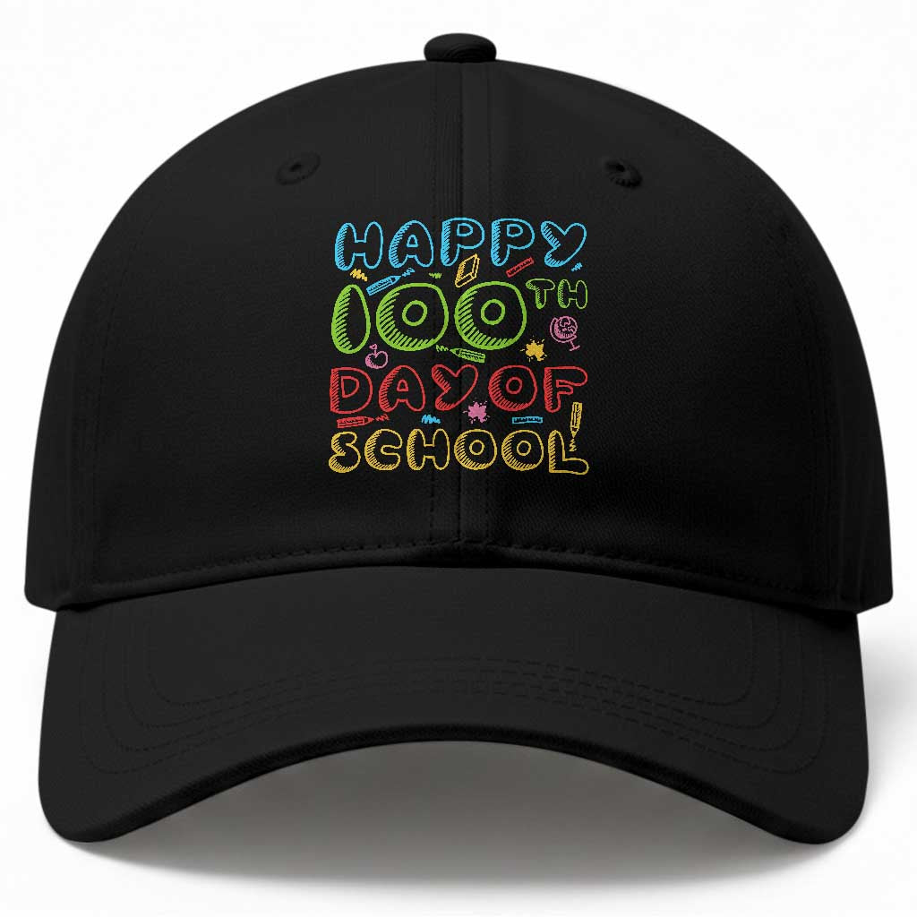 Happy 100 Days of School Baseball Cap 100th Day Funny Milestone Celebration