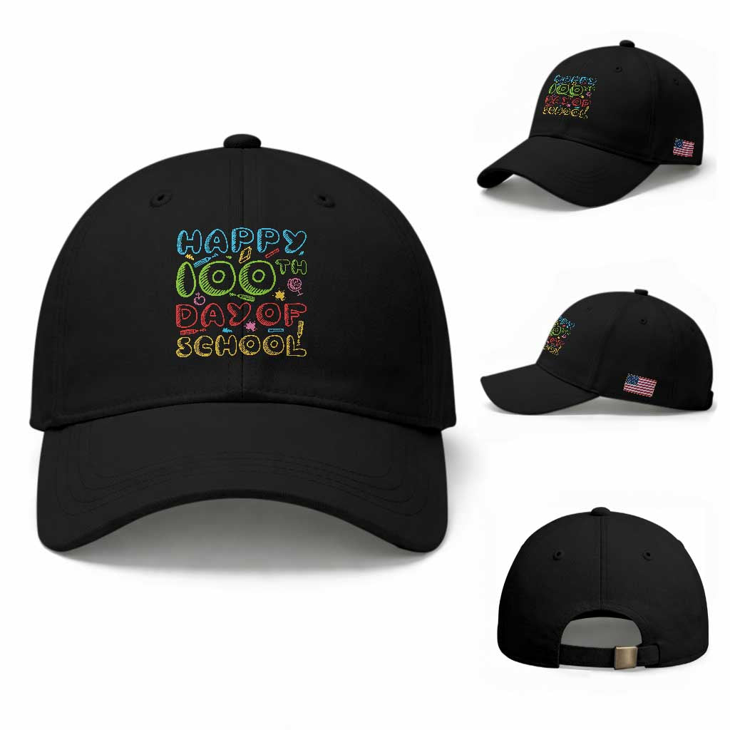 Happy 100 Days of School Baseball Cap 100th Day Funny Milestone Celebration