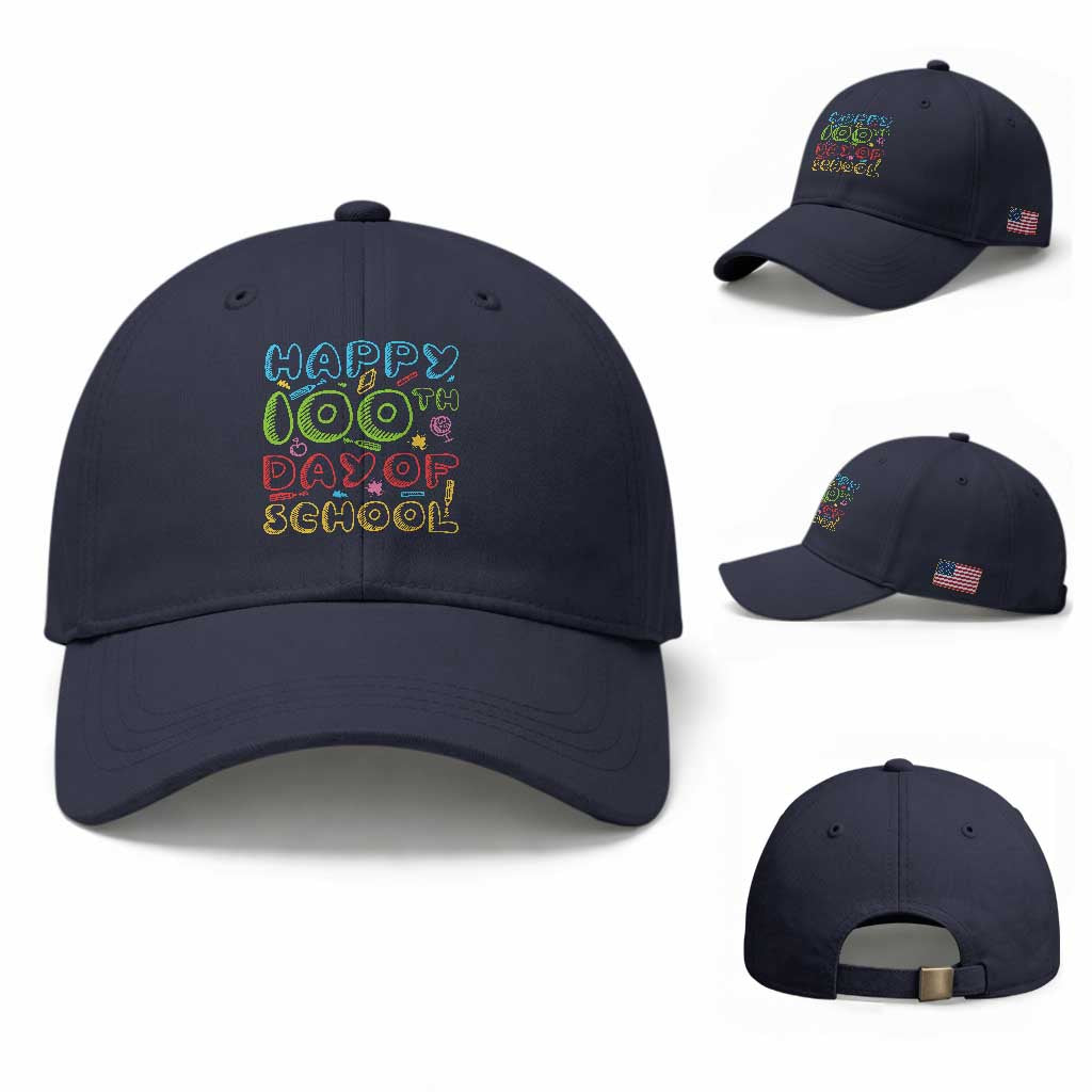Happy 100 Days of School Baseball Cap 100th Day Funny Milestone Celebration
