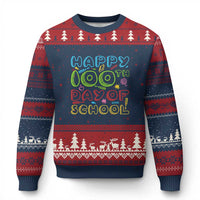 Happy 100 Days of School Ugly Christmas Sweater 100th Day Funny Milestone Celebration
