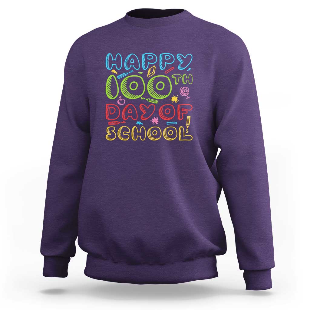 Happy 100 Days of School Sweatshirt 100th Day Celebration - Wonder Print Shop