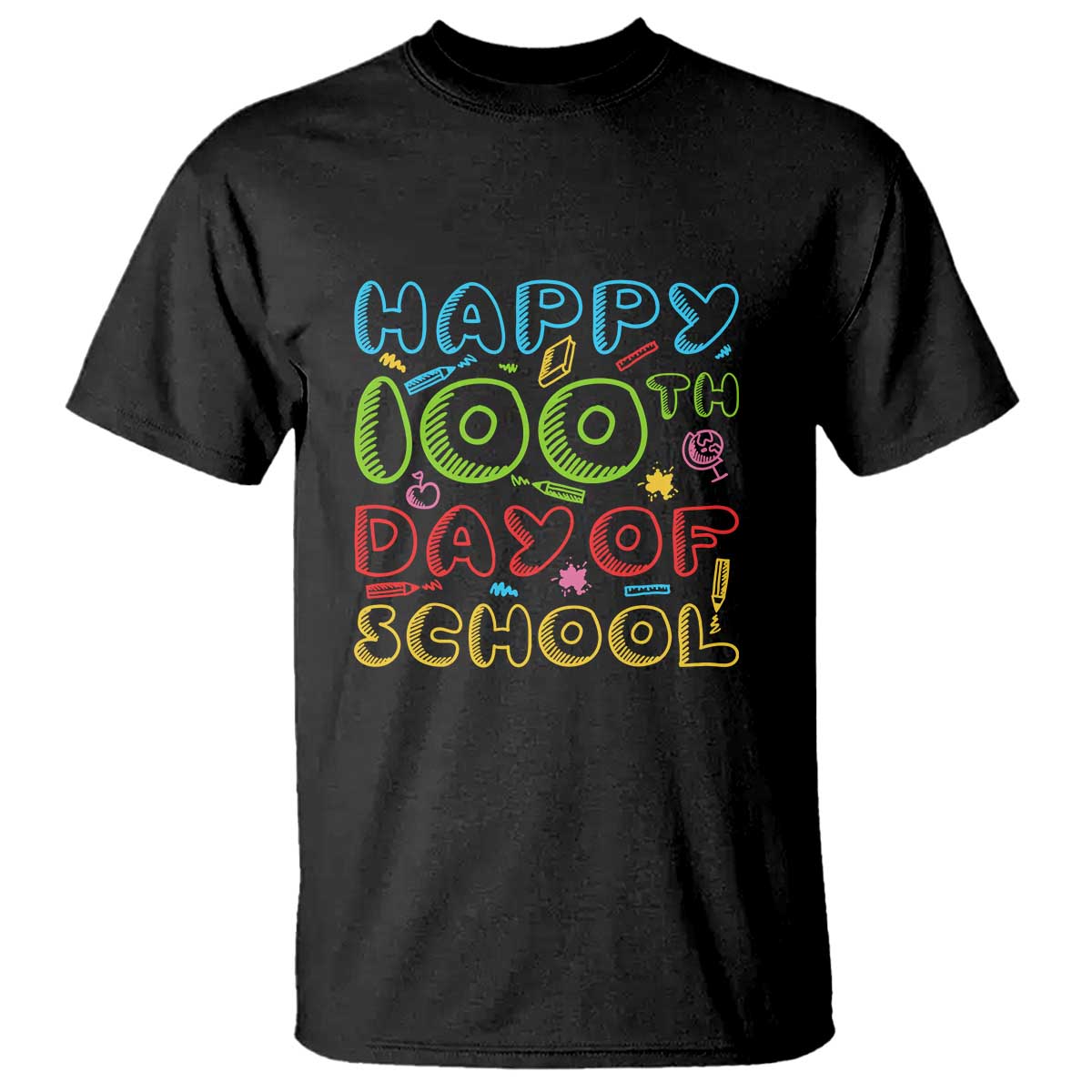 Happy 100 Days of School T Shirt 100th Day Celebration - Wonder Print Shop