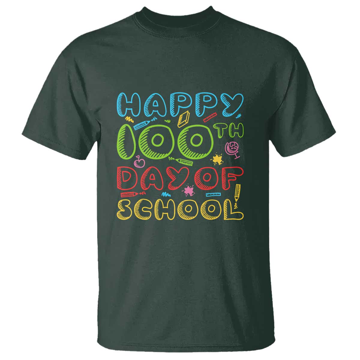 Happy 100 Days of School T Shirt 100th Day Celebration - Wonder Print Shop