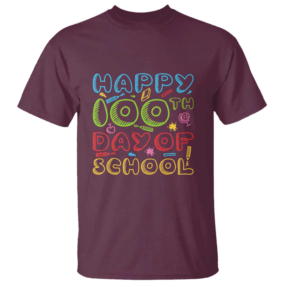 Happy 100 Days of School T Shirt 100th Day Celebration - Wonder Print Shop