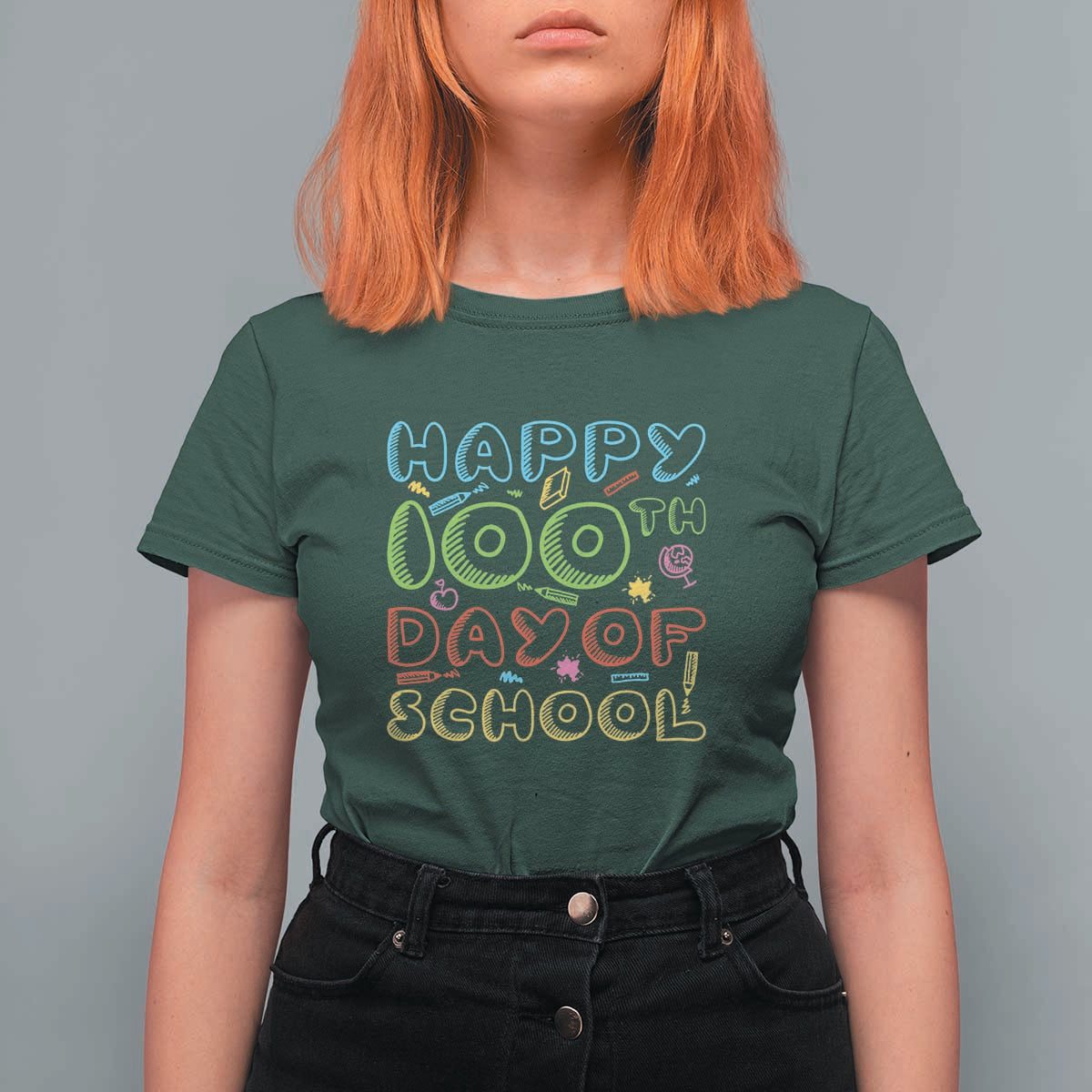 Happy 100 Days of School T Shirt For Women 100th Day Celebration