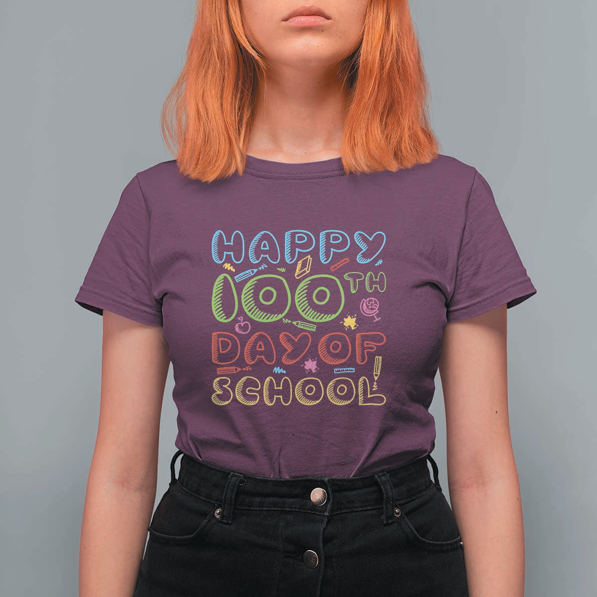Happy 100 Days of School T Shirt For Women 100th Day Celebration