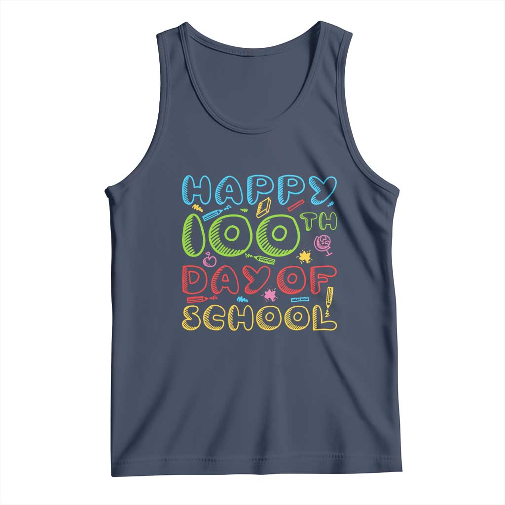 Happy 100 Days of School Tank Top 100th Day Funny Milestone Celebration