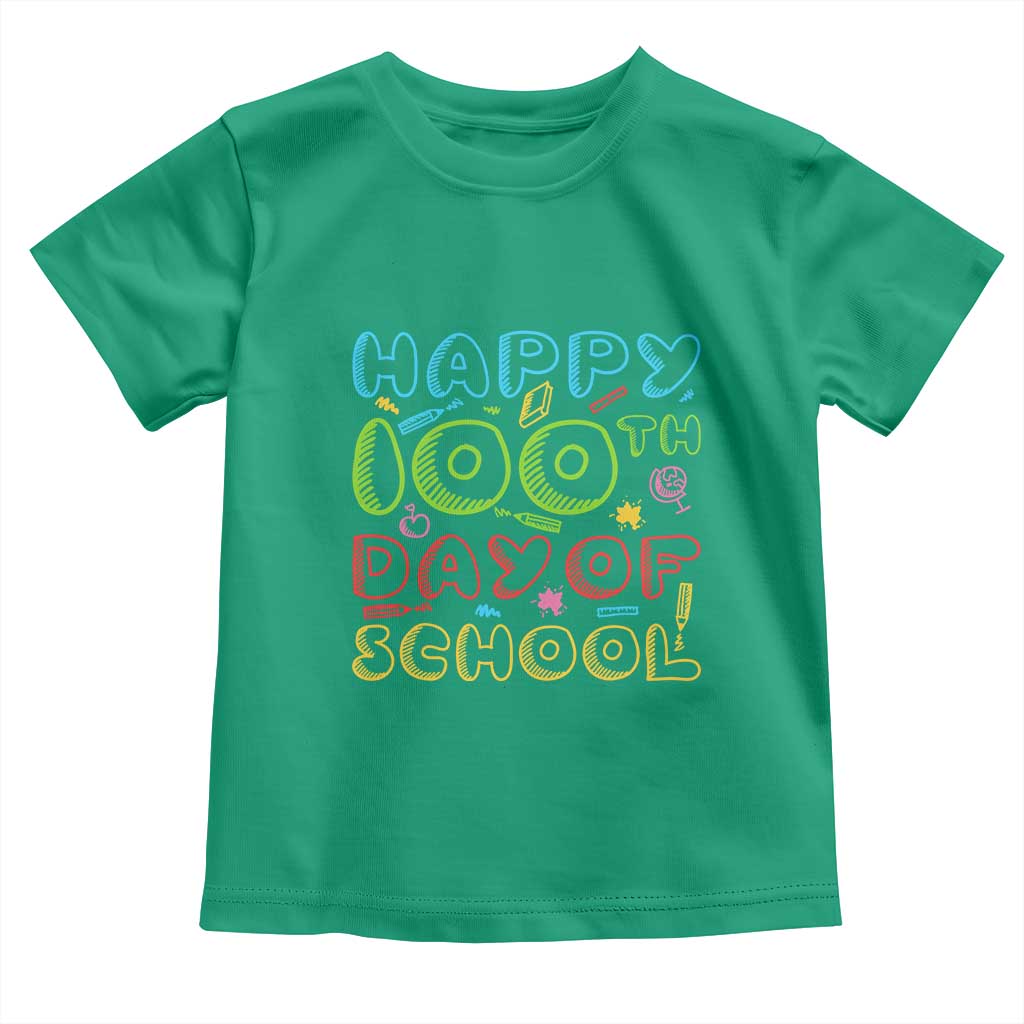 Happy 100 Days of School Toddler T Shirt 100th Day Funny Milestone Celebration