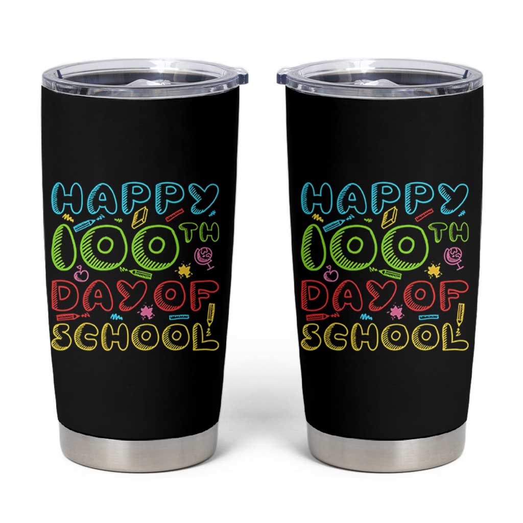Happy 100 Days of School Tumbler Cup 100th Day Funny Milestone Celebration