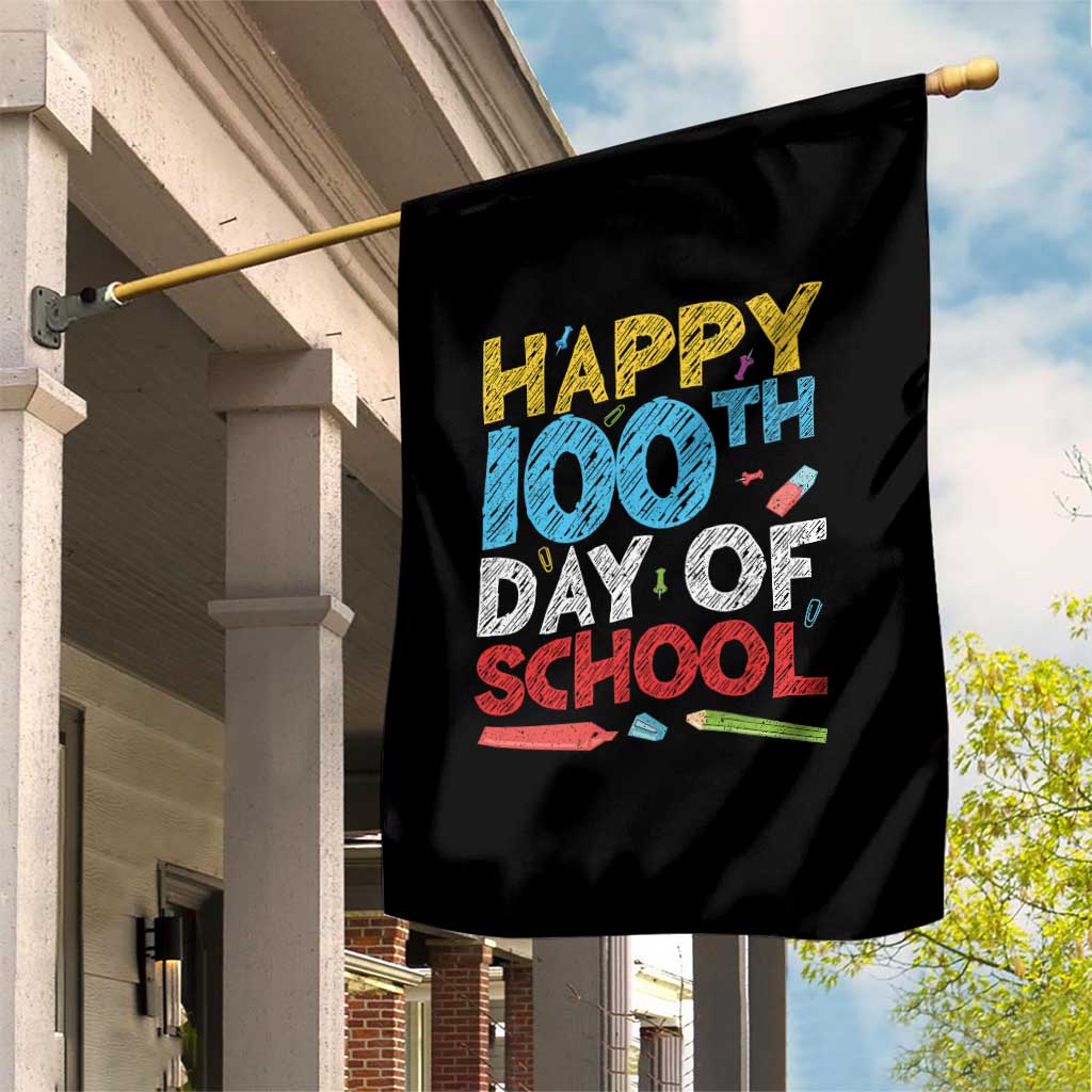 100 Days of School Celebration Garden Flag Happy 100th Day Student Teacher Gift