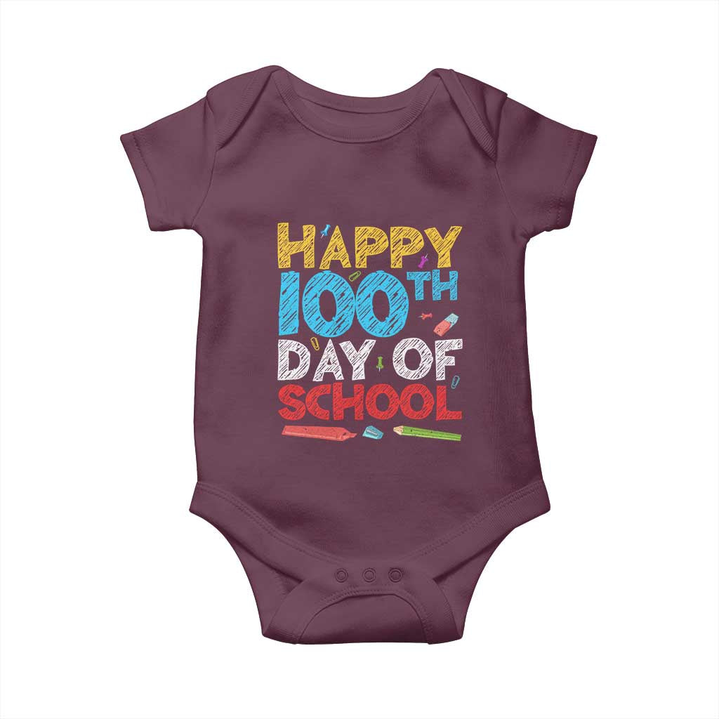 100 Days of School Celebration Baby Onesie Happy 100th Day Student Teacher Gift