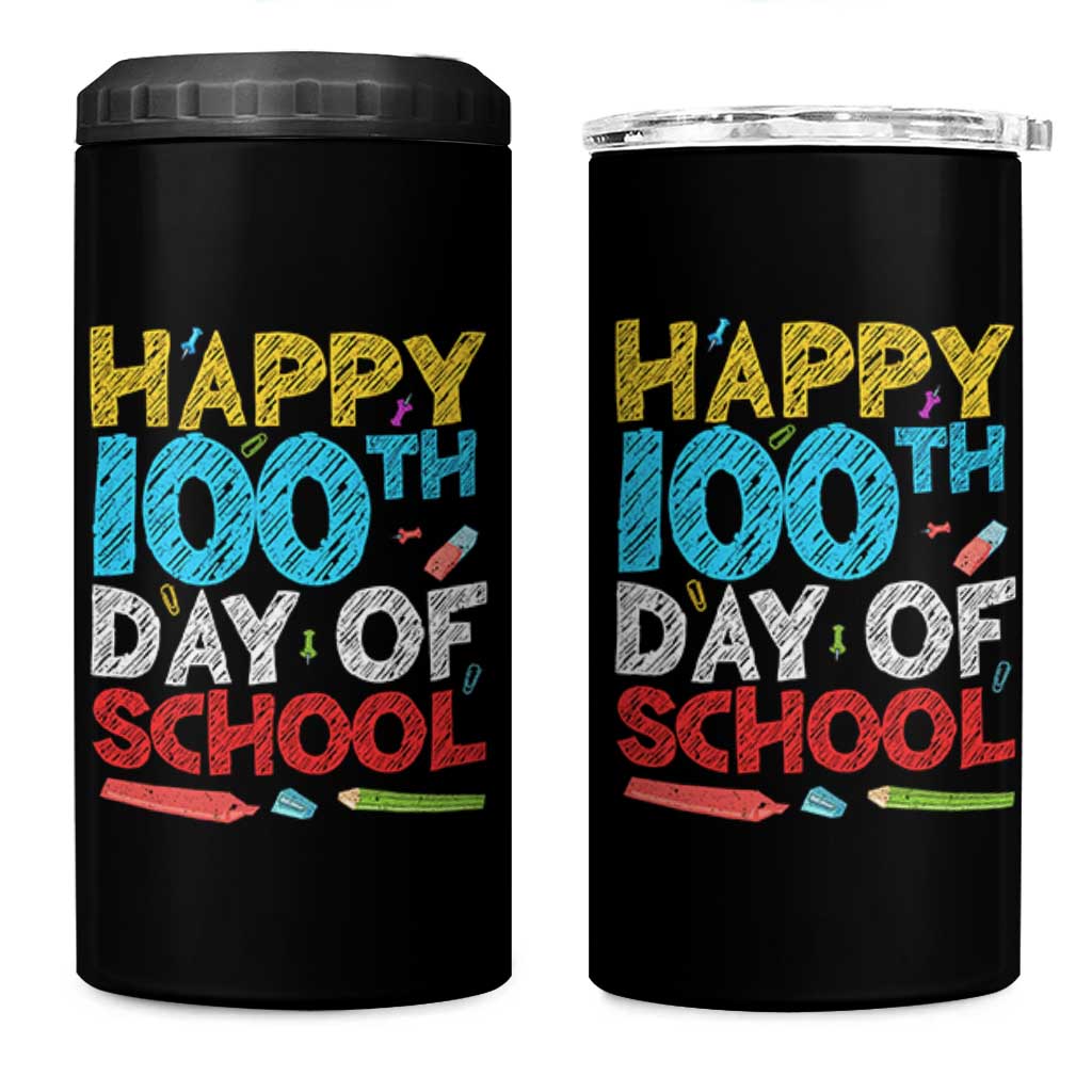 100 Days of School Celebration 4 in 1 Can Cooler Tumbler Happy 100th Day Student Teacher Gift