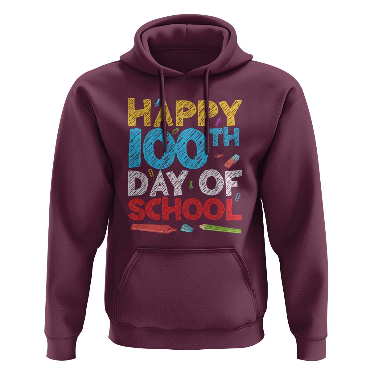 100 Days of School Celebration Hoodie Happy 100th Day - Wonder Print Shop