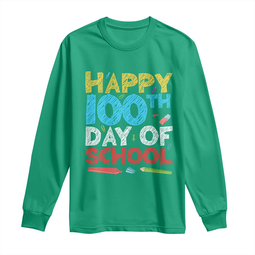 100 Days of School Celebration Long Sleeve Shirt Happy 100th Day Student Teacher Gift