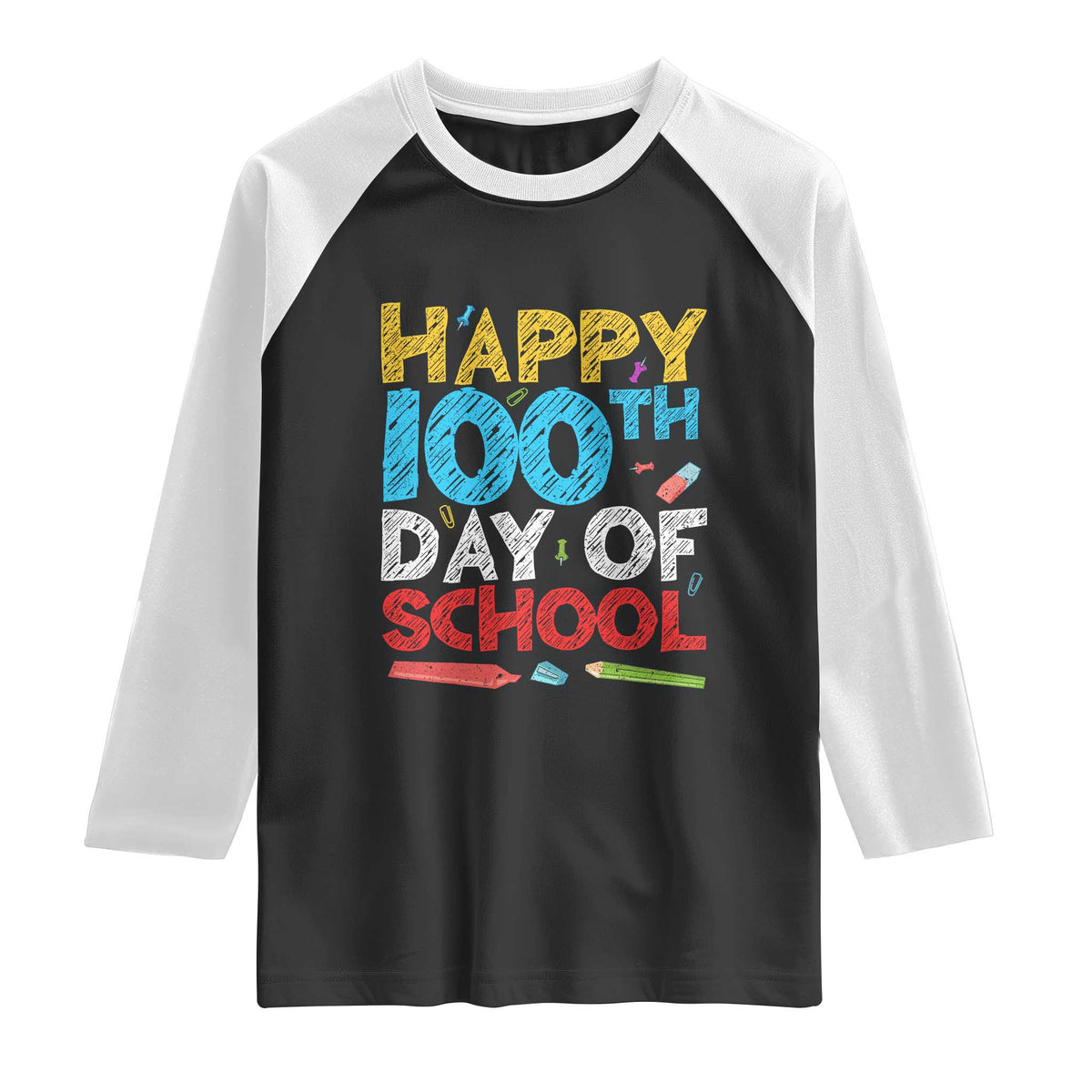 100 Days of School Celebration Raglan Shirt Happy 100th Day Student Teacher Gift
