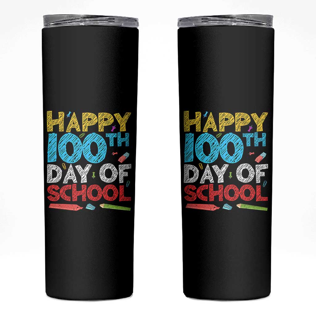 100 Days of School Celebration Skinny Tumbler Happy 100th Day Student Teacher Gift