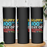 100 Days of School Celebration Skinny Tumbler Happy 100th Day Student Teacher Gift