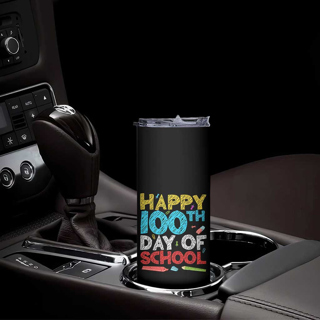 100 Days of School Celebration Skinny Tumbler Happy 100th Day Student Teacher Gift