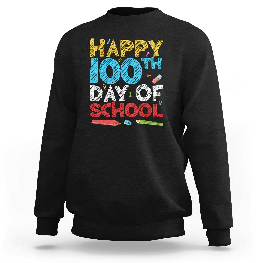 100 Days of School Celebration Sweatshirt Happy 100th Day - Wonder Print Shop