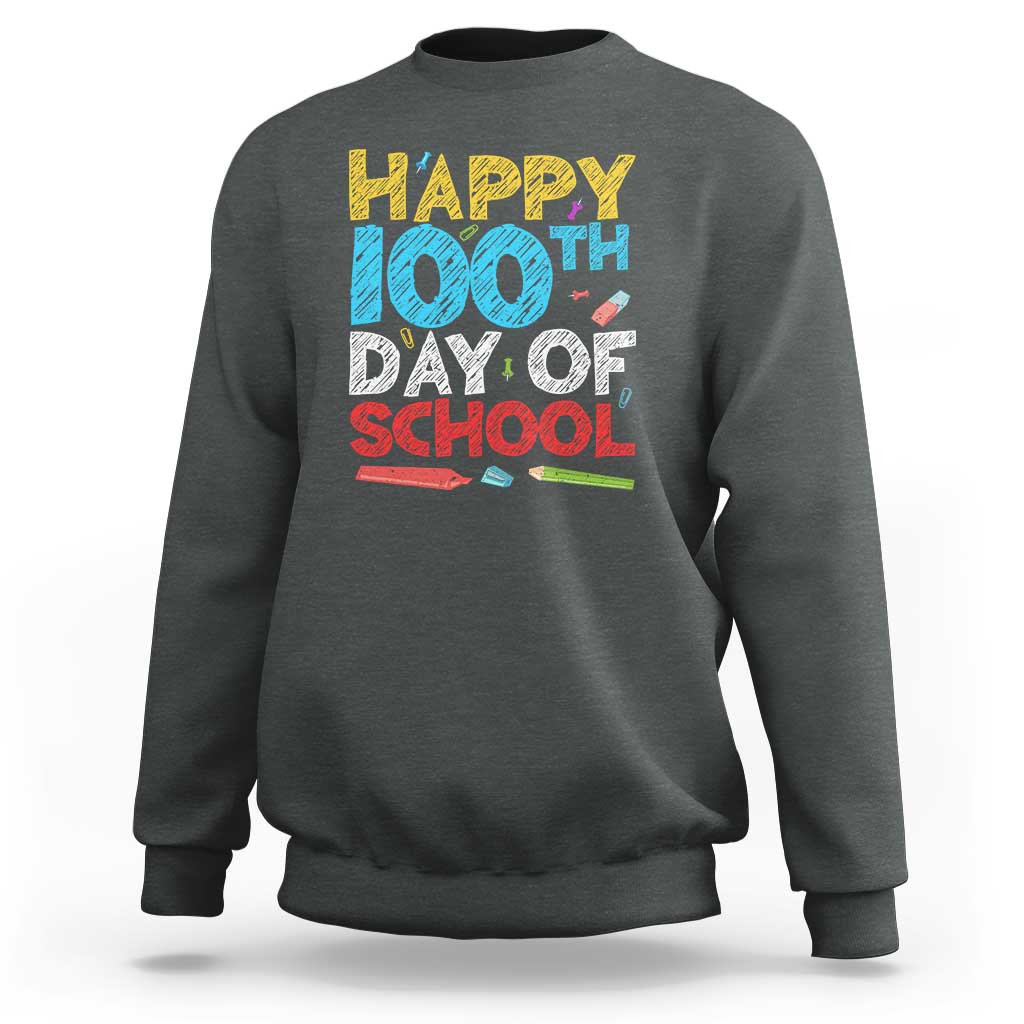 100 Days of School Celebration Sweatshirt Happy 100th Day - Wonder Print Shop