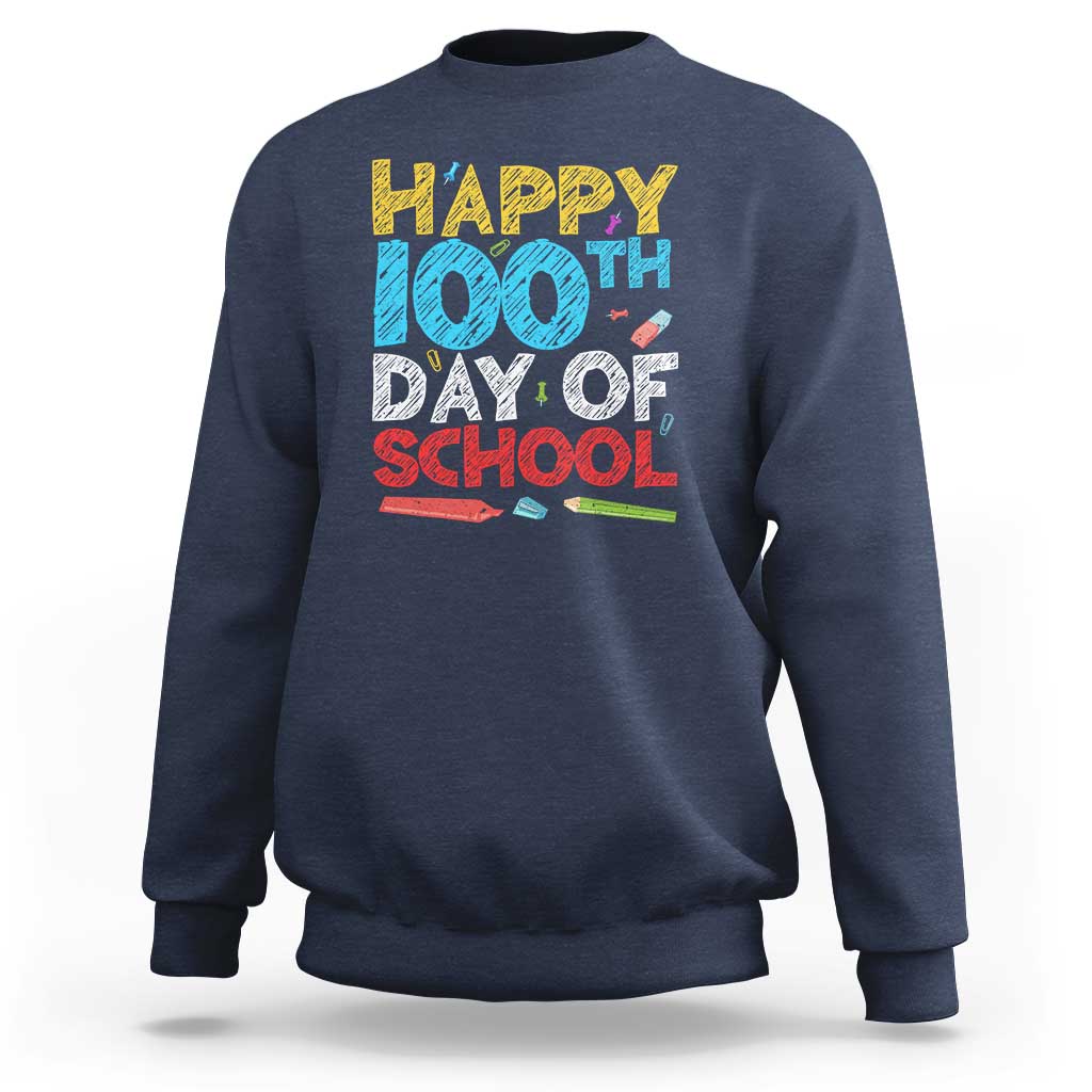 100 Days of School Celebration Sweatshirt Happy 100th Day - Wonder Print Shop