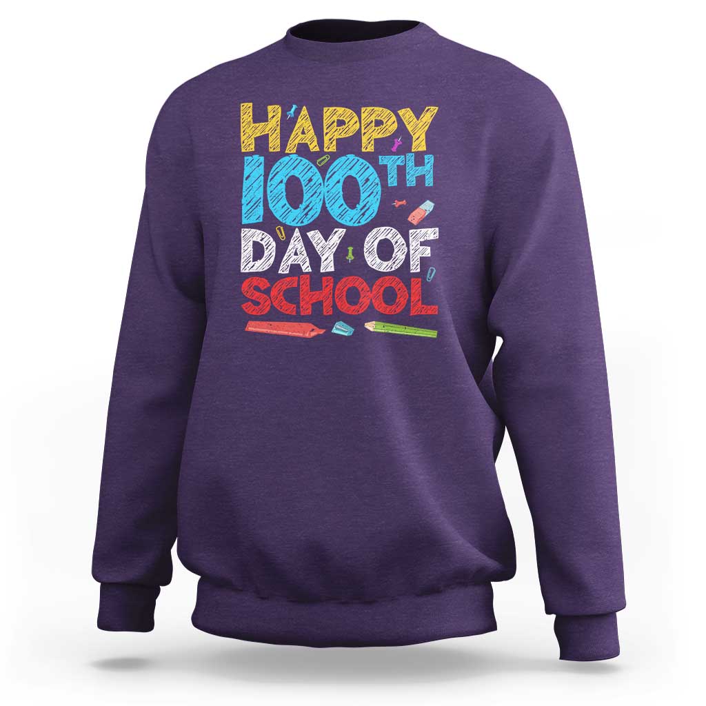 100 Days of School Celebration Sweatshirt Happy 100th Day - Wonder Print Shop