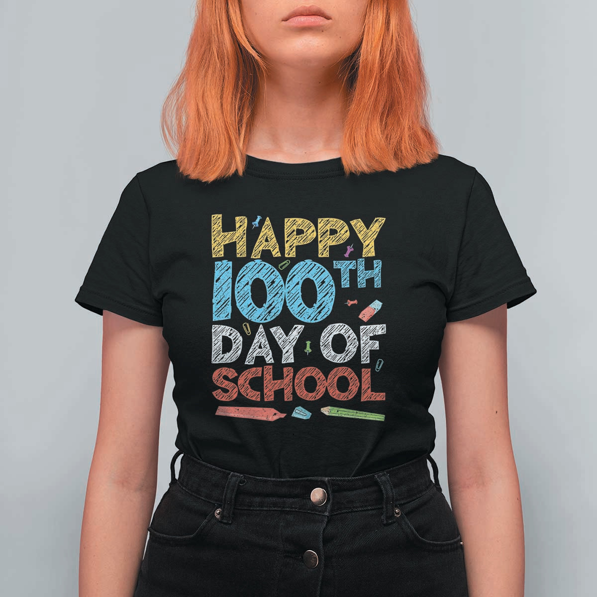 100 Days of School Celebration T Shirt For Women Happy 100th Day