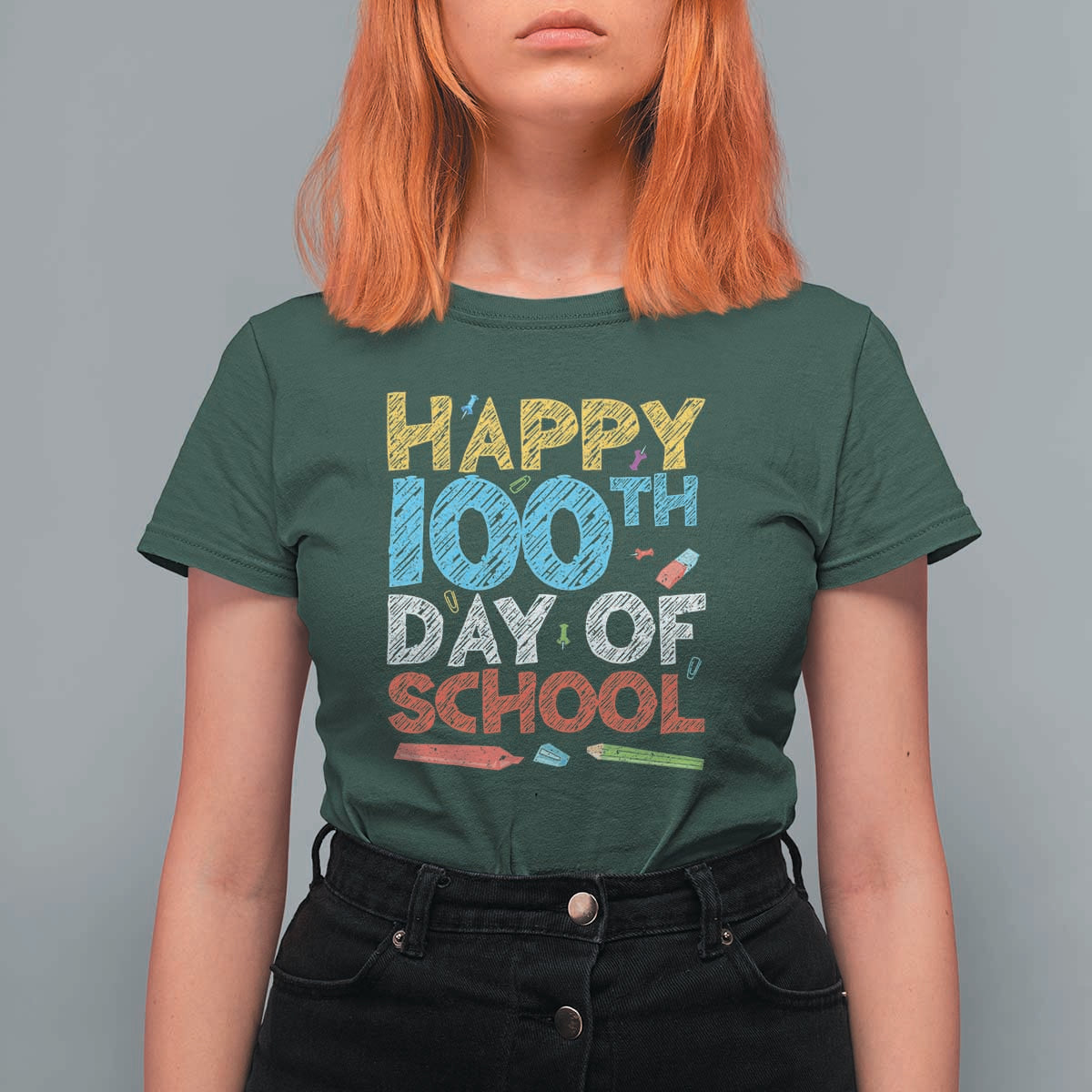 100 Days of School Celebration T Shirt For Women Happy 100th Day
