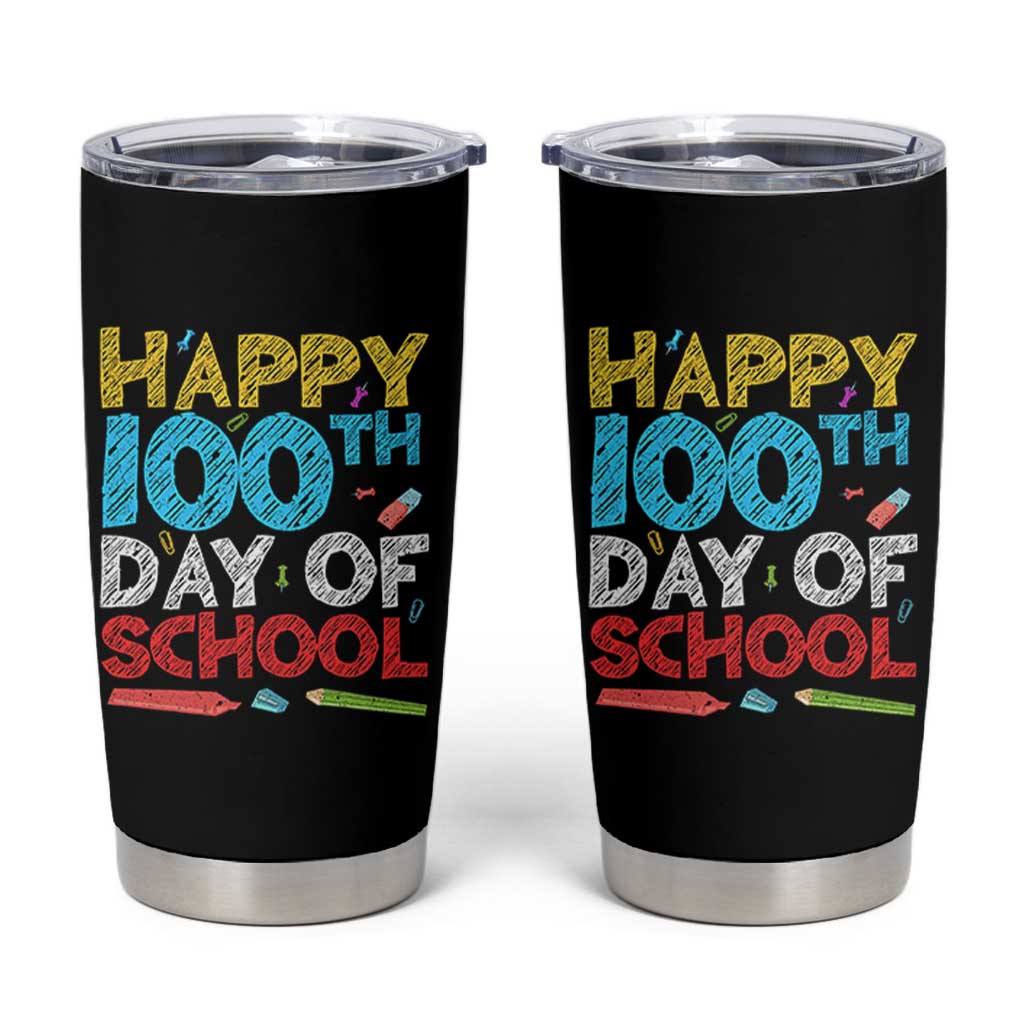 100 Days of School Celebration Tumbler Cup Happy 100th Day Student Teacher Gift