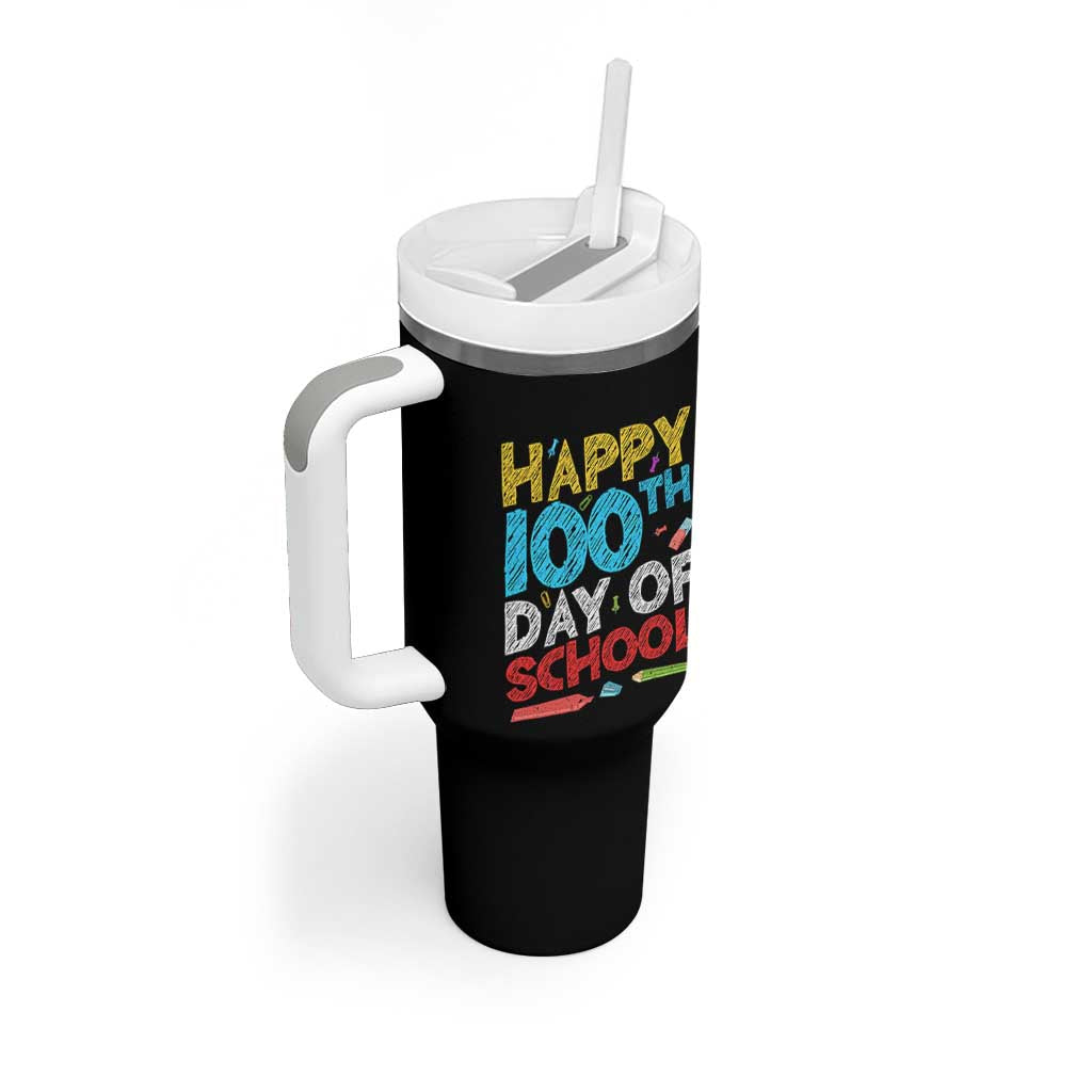 100 Days of School Celebration Tumbler With Handle Happy 100th Day Student Teacher Gift