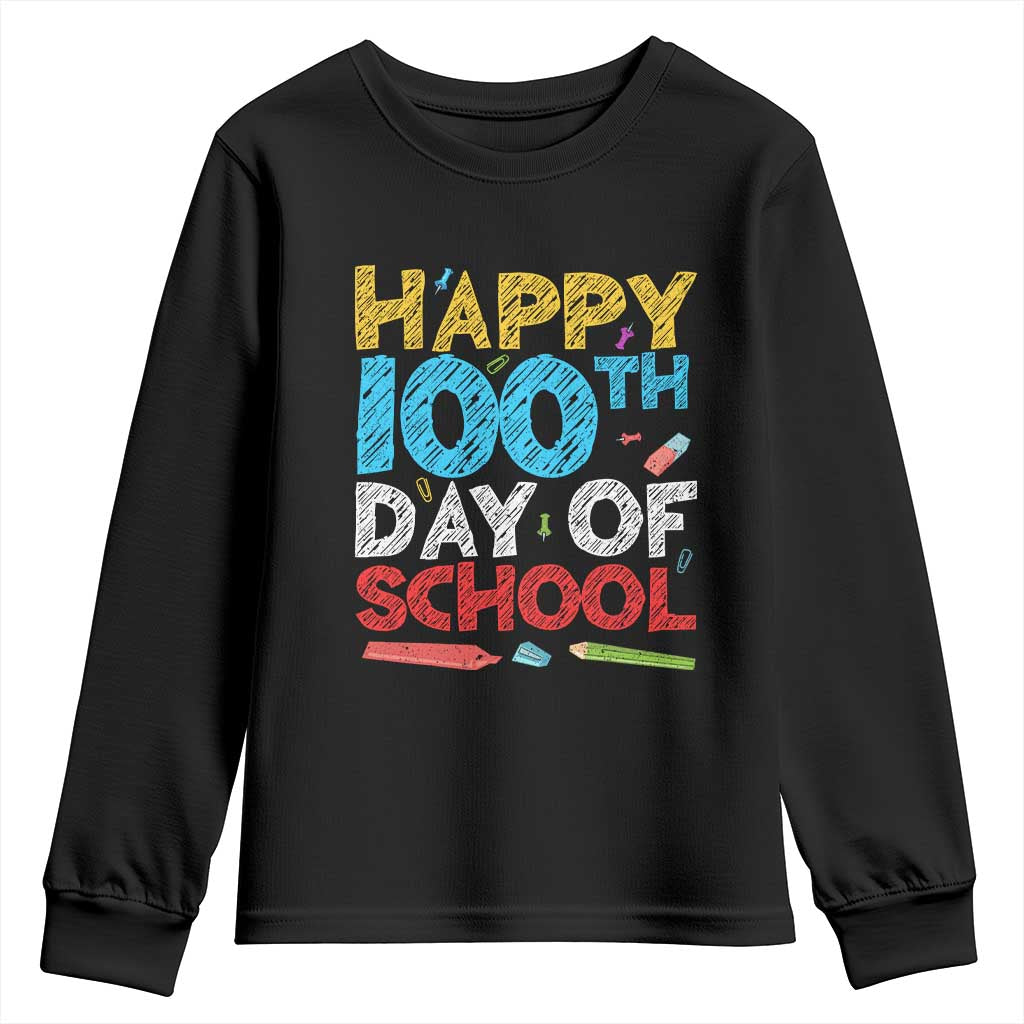 100 Days of School Celebration Youth Sweatshirt Happy 100th Day Student Teacher Gift