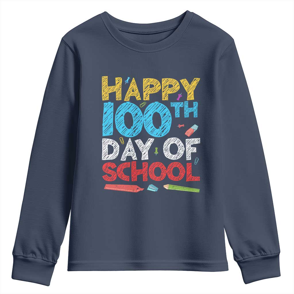 100 Days of School Celebration Youth Sweatshirt Happy 100th Day Student Teacher Gift