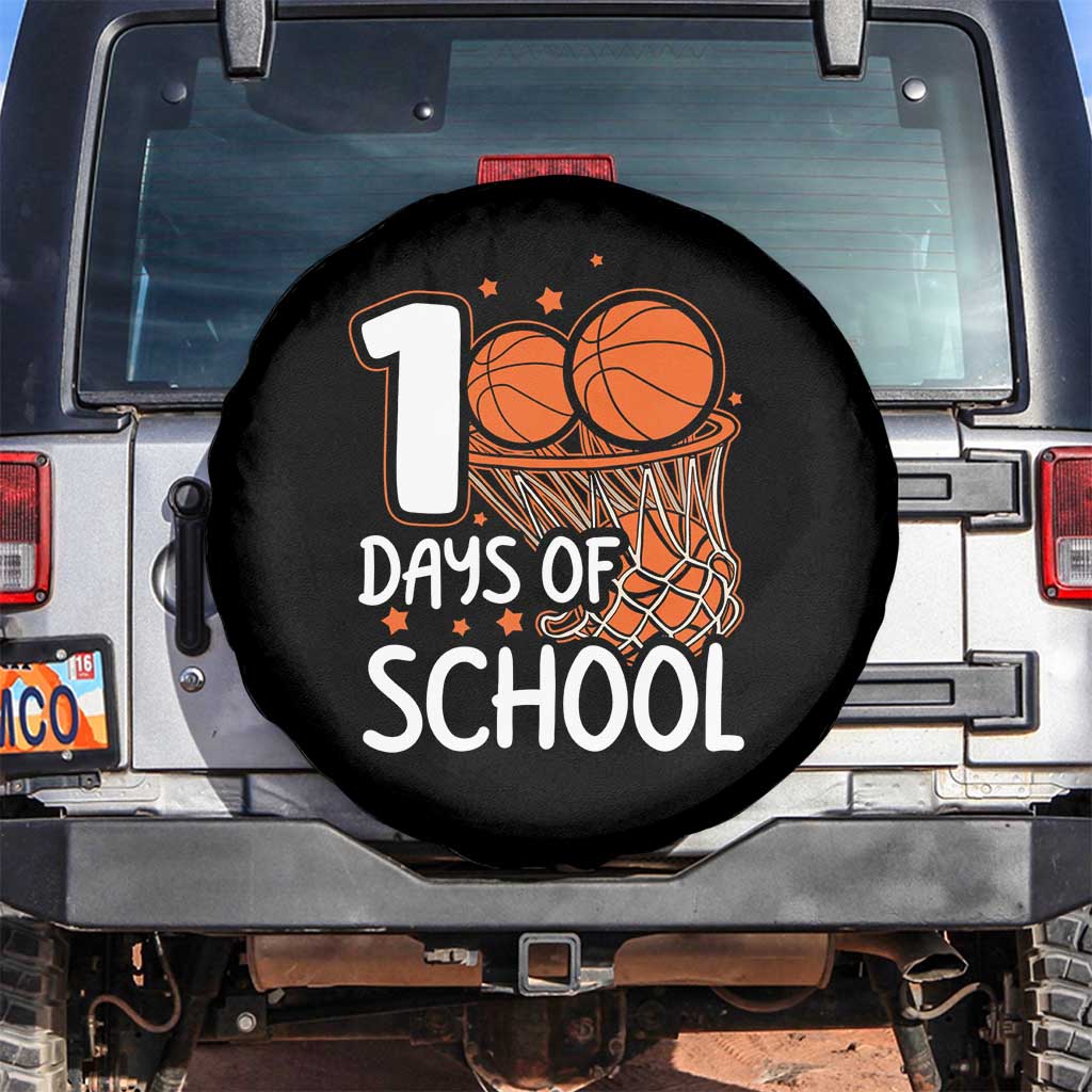 100 Days of Rocking School Basketball Spare Tire Cover Cool Kids Sports Gift