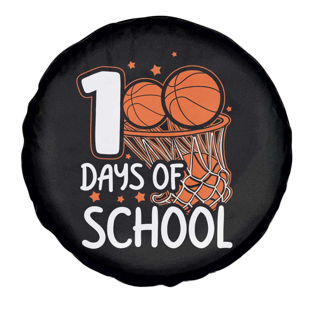 100 Days of Rocking School Basketball Spare Tire Cover Cool Kids Sports Gift