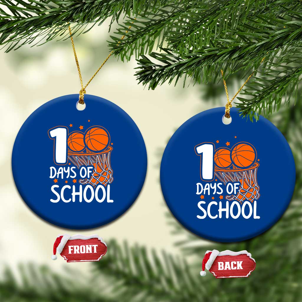 100 Days of Rocking School Basketball Ceramic Ornament Cool Kids Sports Gift