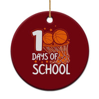 100 Days of Rocking School Basketball Ceramic Ornament Cool Kids Sports Gift