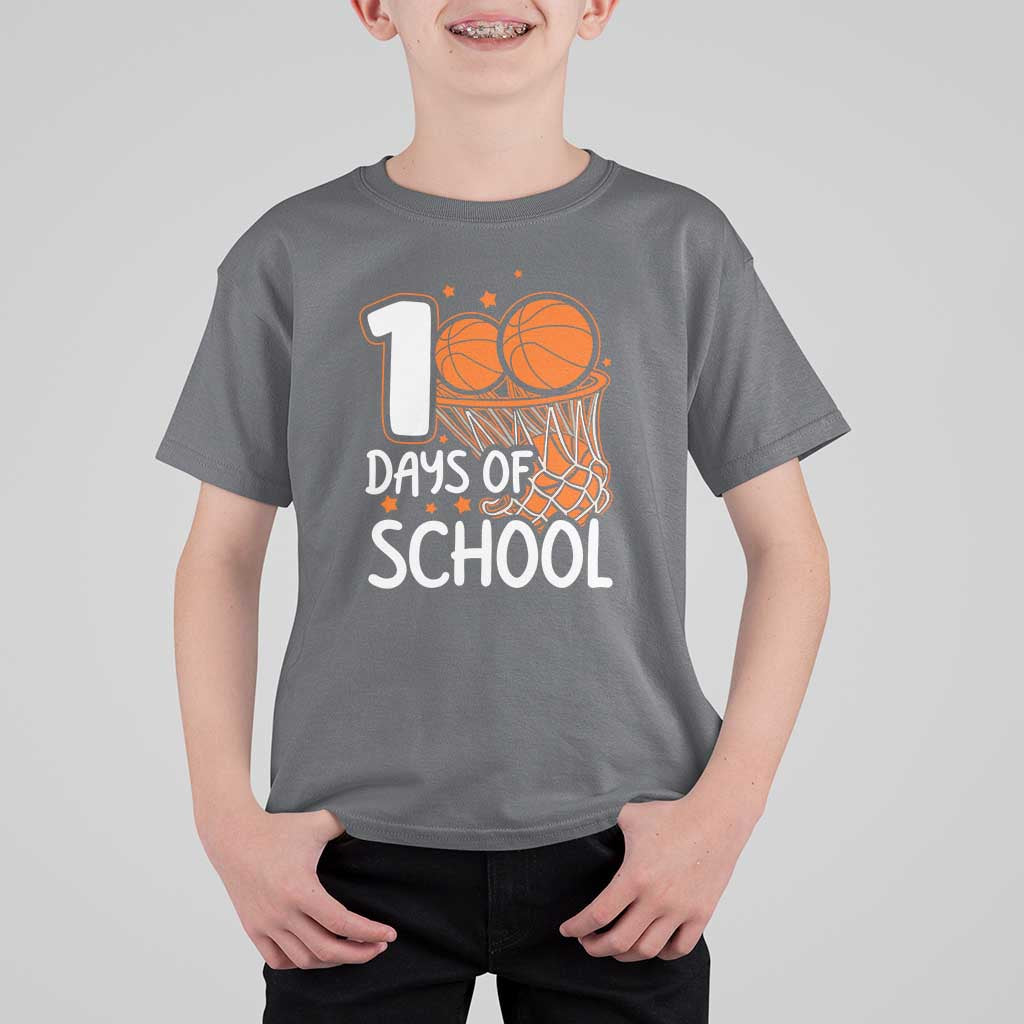 100th Day of School T Shirt For Kid Basketball Theme for Kids