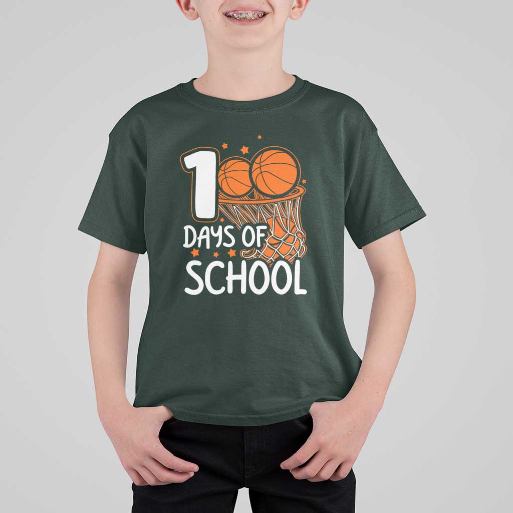 100th Day of School T Shirt For Kid Basketball Theme for Kids