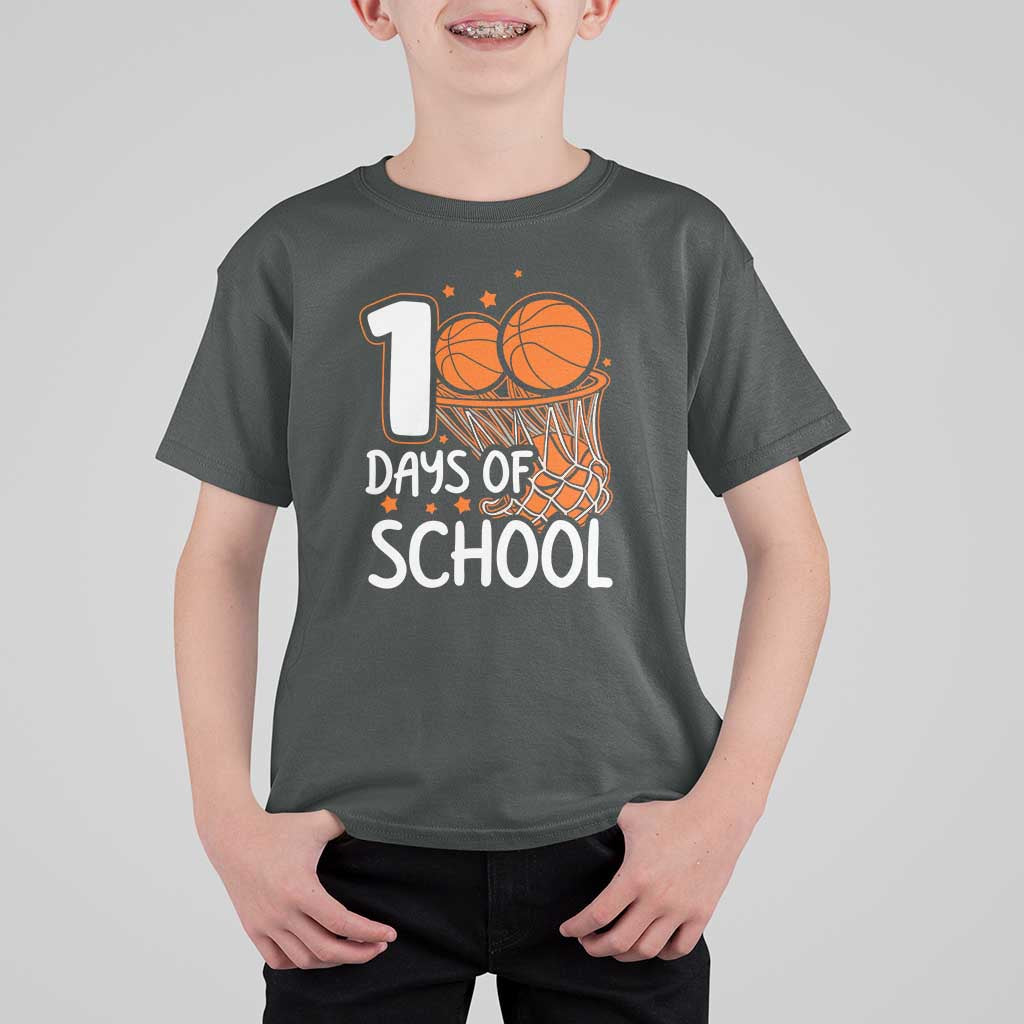 100th Day of School T Shirt For Kid Basketball Theme for Kids