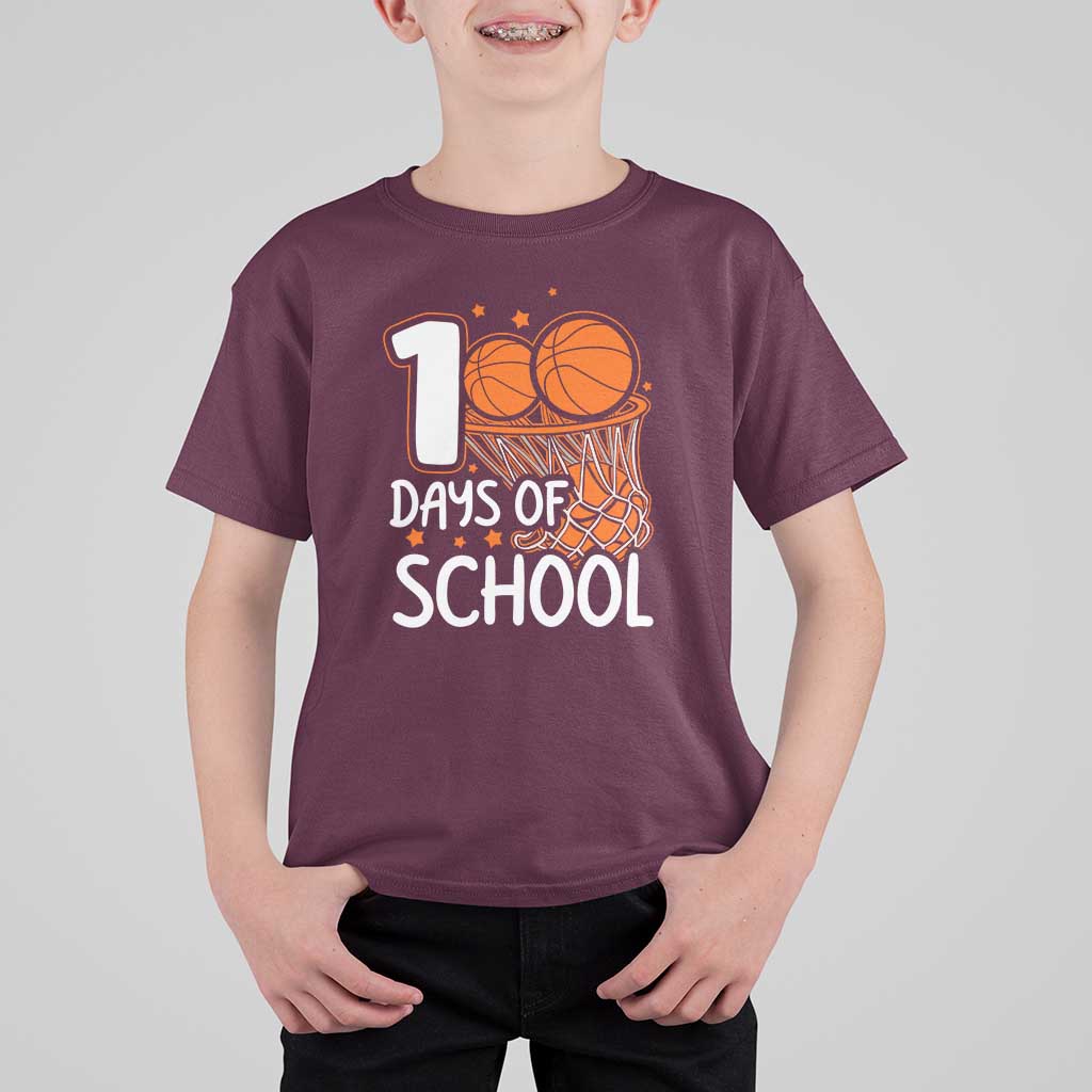 100th Day of School T Shirt For Kid Basketball Theme for Kids