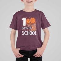100th Day of School T Shirt For Kid Basketball Theme for Kids