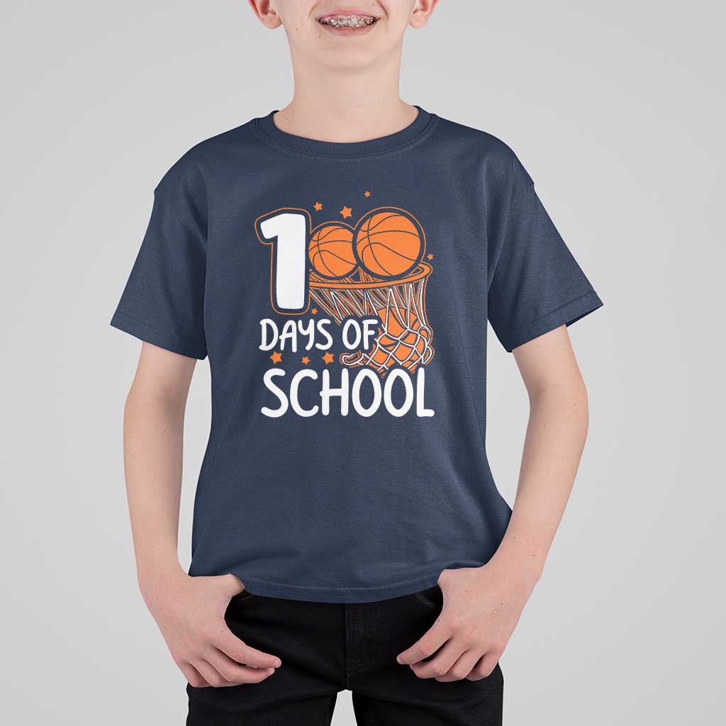 100th Day of School T Shirt For Kid Basketball Theme for Kids