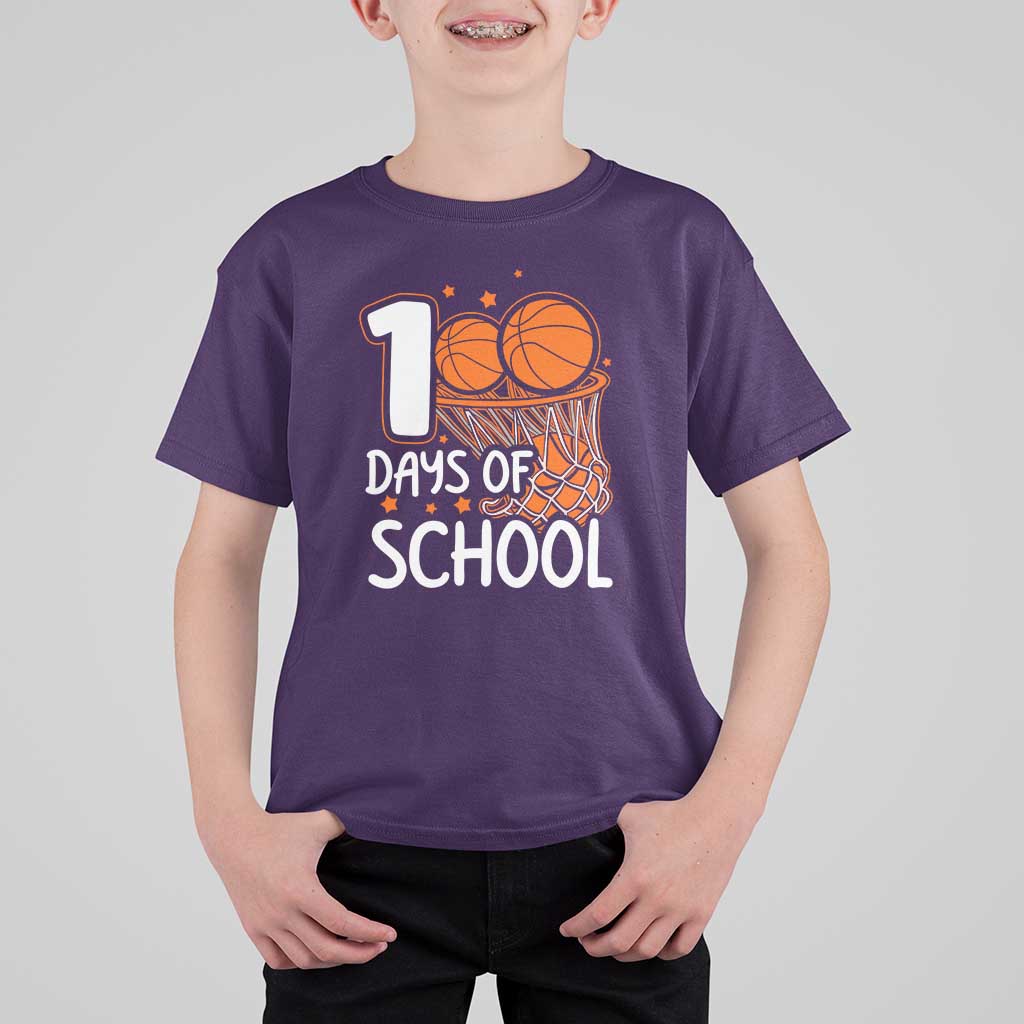 100th Day of School T Shirt For Kid Basketball Theme for Kids