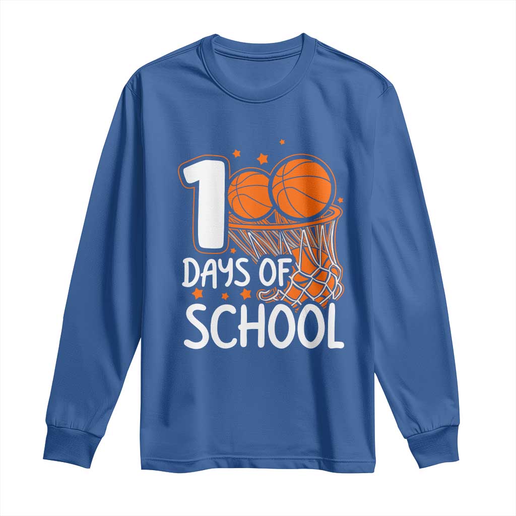 100 Days of Rocking School Basketball Long Sleeve Shirt Cool Kids Sports Gift