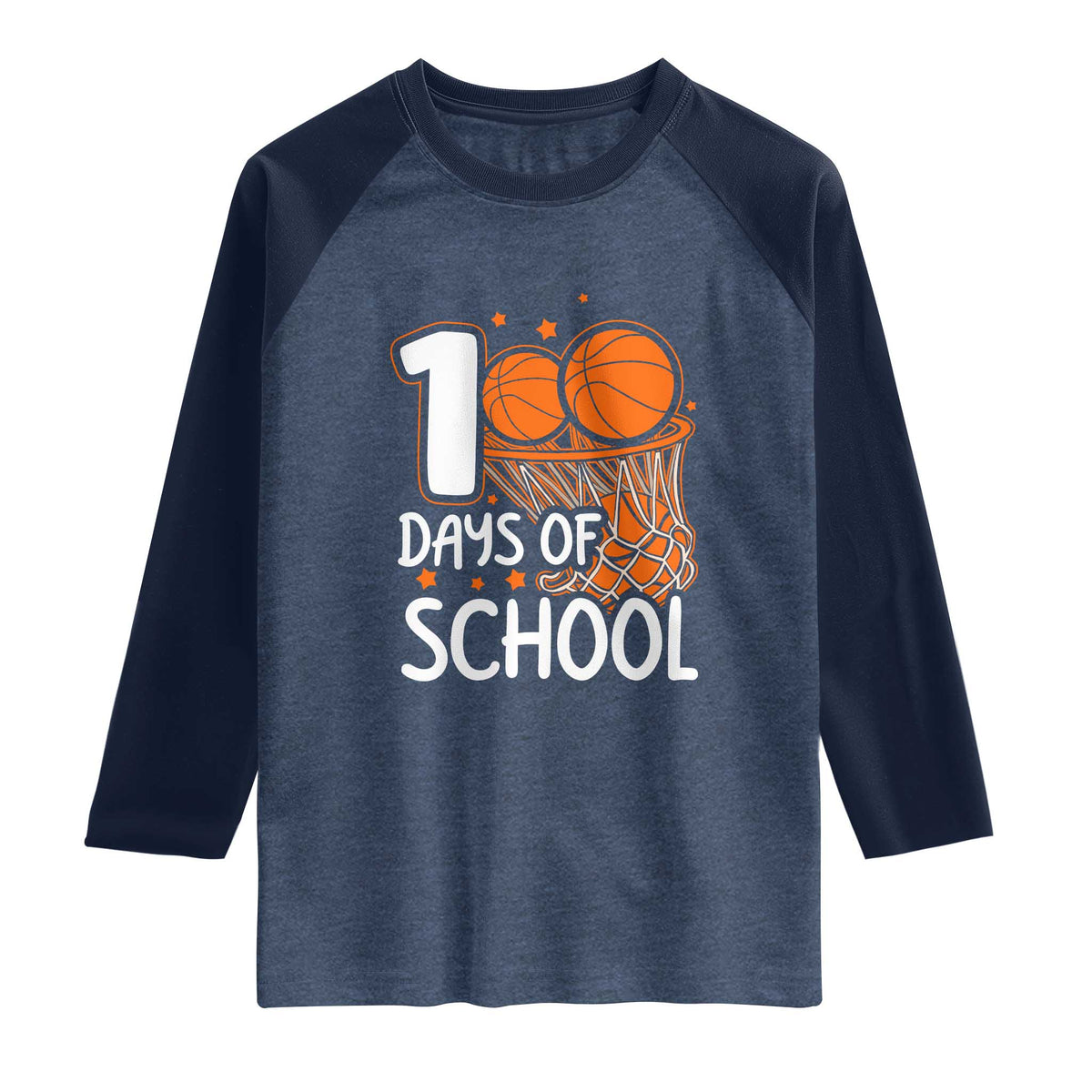 100 Days of Rocking School Basketball Raglan Shirt Cool Kids Sports Gift