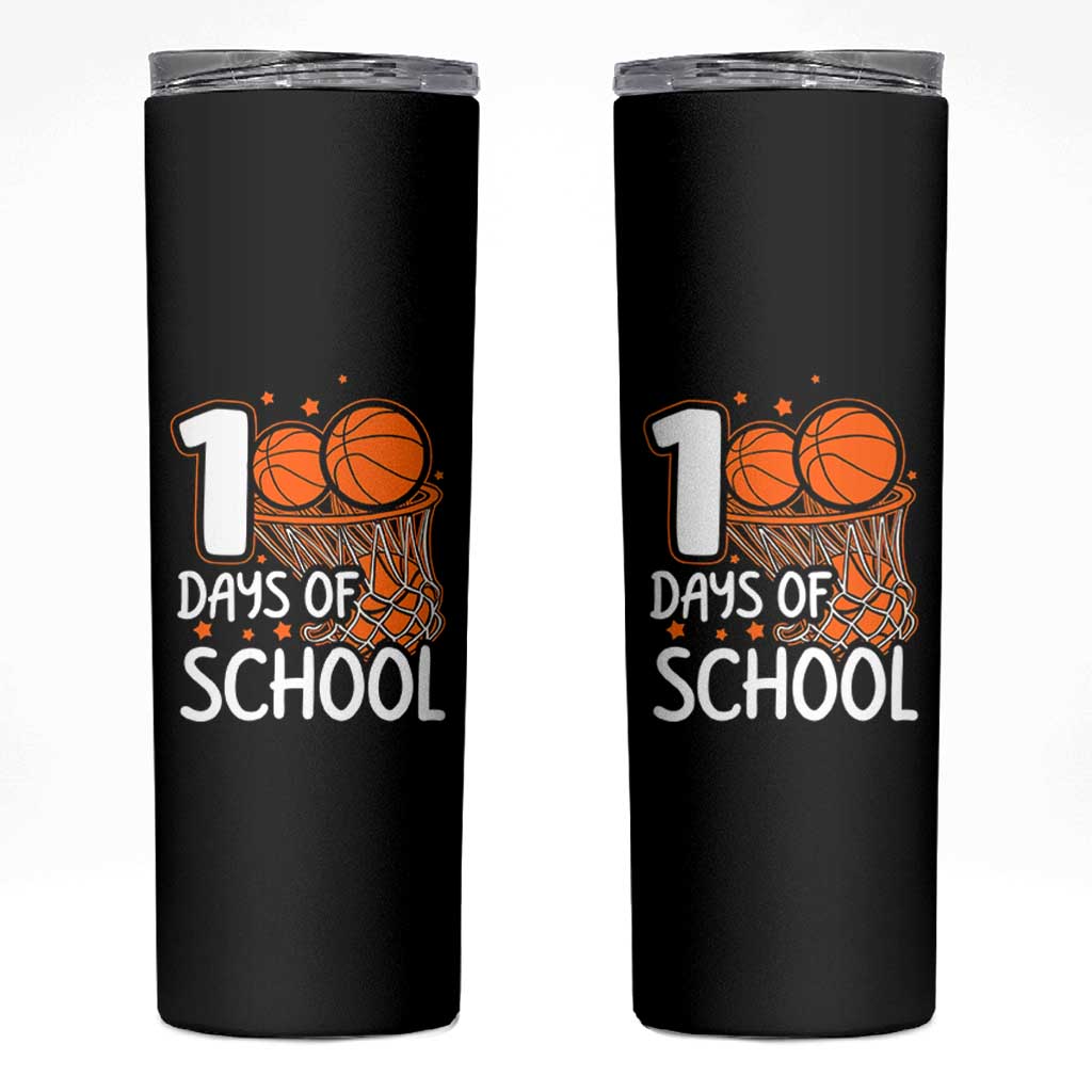 100 Days of Rocking School Basketball Skinny Tumbler Cool Kids Sports Gift