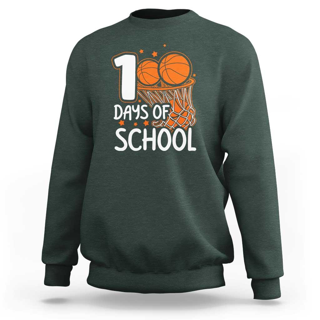 100th Day of School Sweatshirt Basketball Theme for Kids - Wonder Print Shop