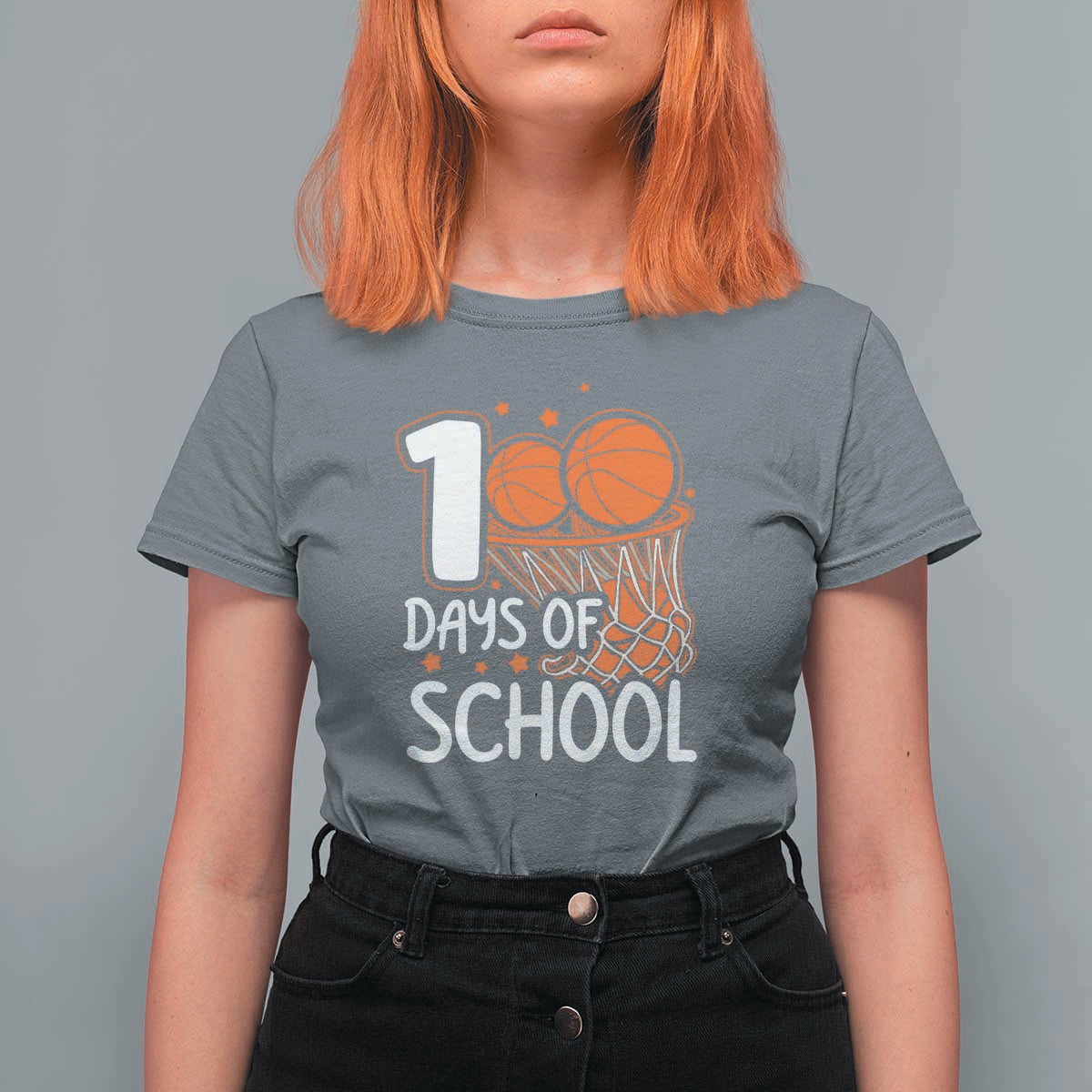 100th Day of School T Shirt For Women Basketball Theme for Kids